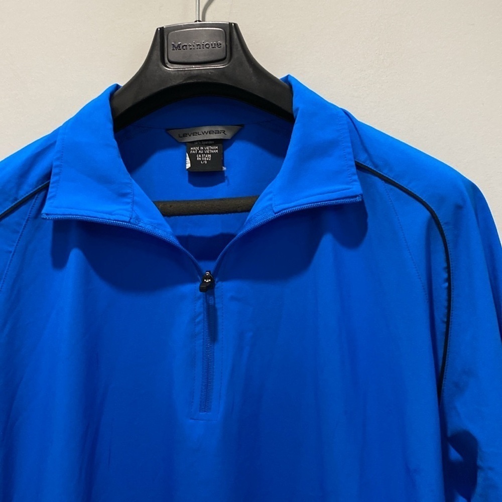 Level Wear Blue zip Long Sleeve Pullover Size large with Pockets - Picture 4 of 14